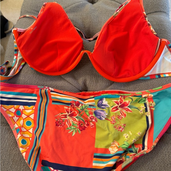 JOHNNY WAS Kaya Boho Bikini Swimsuit Set Top XL, bottom L - Picture 9 of 11